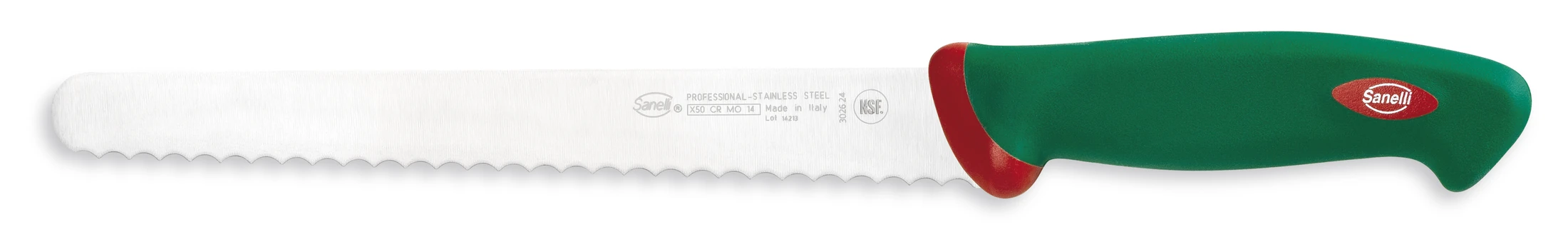 Хлебный нож Sanelli Premana Professional 302624 на белом фоне
